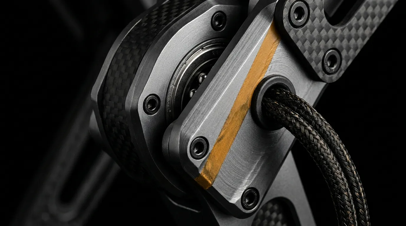 Detalle macro del actuador de la rodilla de un robot cuadrúpedo